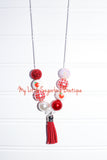 Apple Check Cord or Tassel Necklace