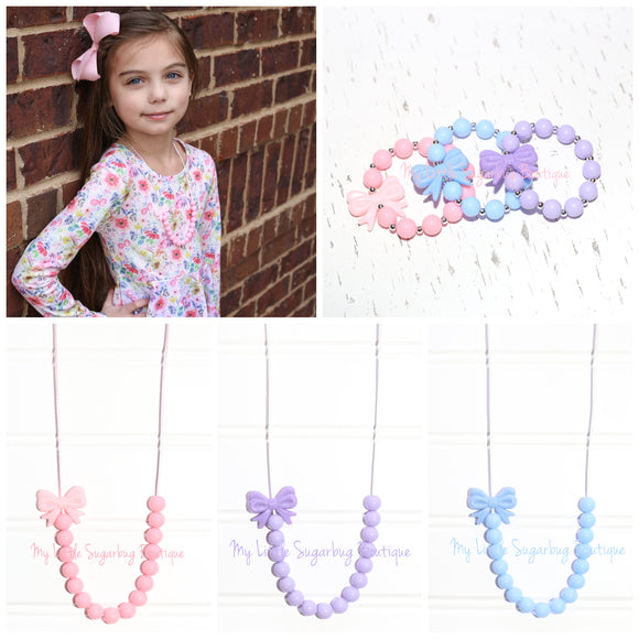 Bitty Bow Cord Necklace Solids