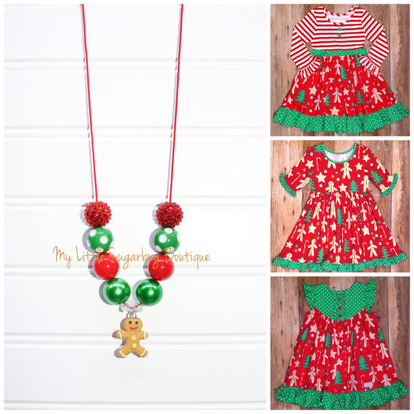 Christmas Cookies Gingerbread Cord Necklace