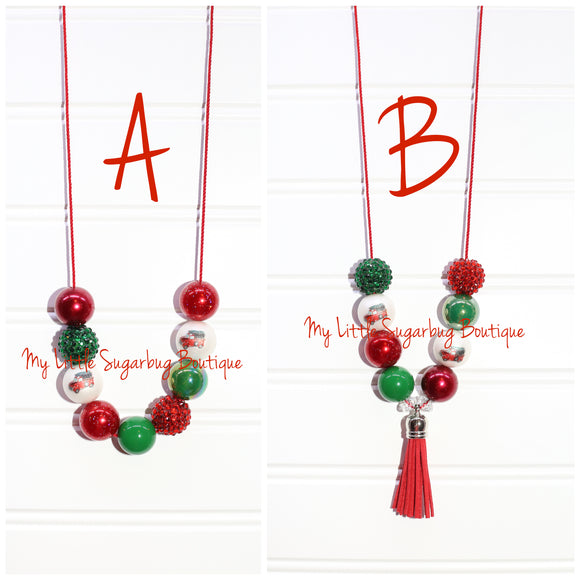 Christmas Truck Cord or Tassel Necklace