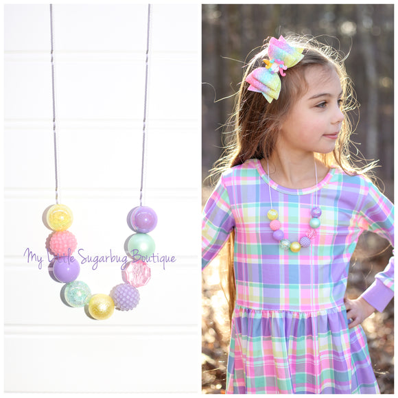Easter Plaid Cord Necklace