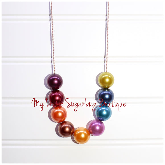 Fall Rainbow Cord Necklace