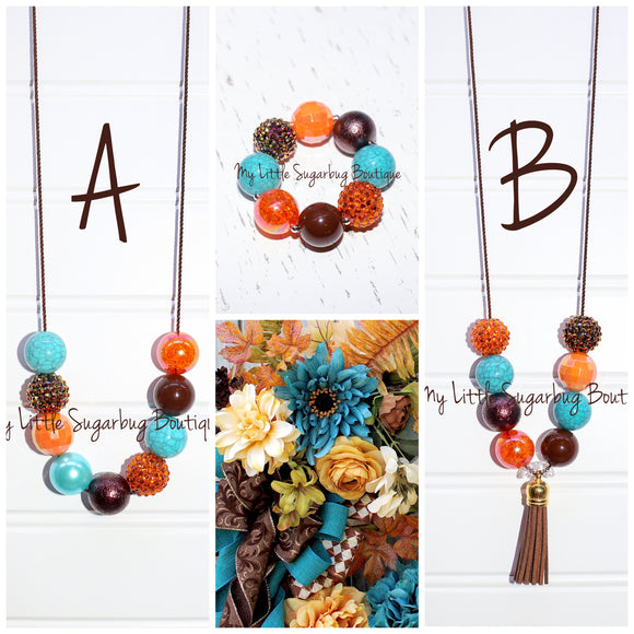Fall Festival Cord or Tassel Necklace
