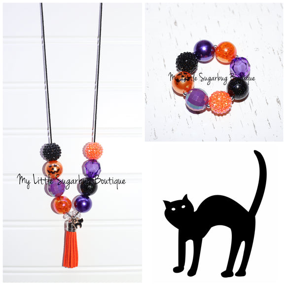 Halloween Cat Tassel Necklace
