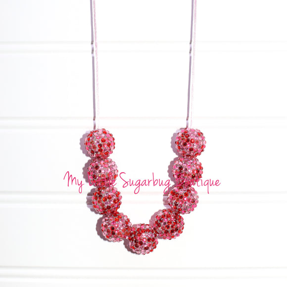 Red&Pink Bling Cord Necklace