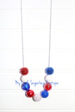 Retro Red White and Blue Cord Necklace