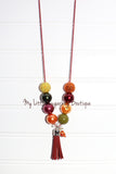 Autumn Floral Cord or Tassel Necklace