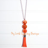 3 Bead Tassel Necklaces-Fall Colors