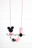 Pink Mouse Cord Necklace