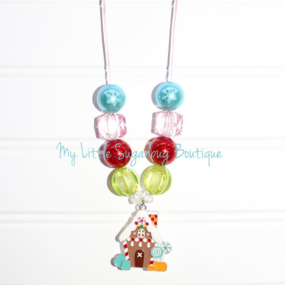 Gingerbread House Cord Necklace