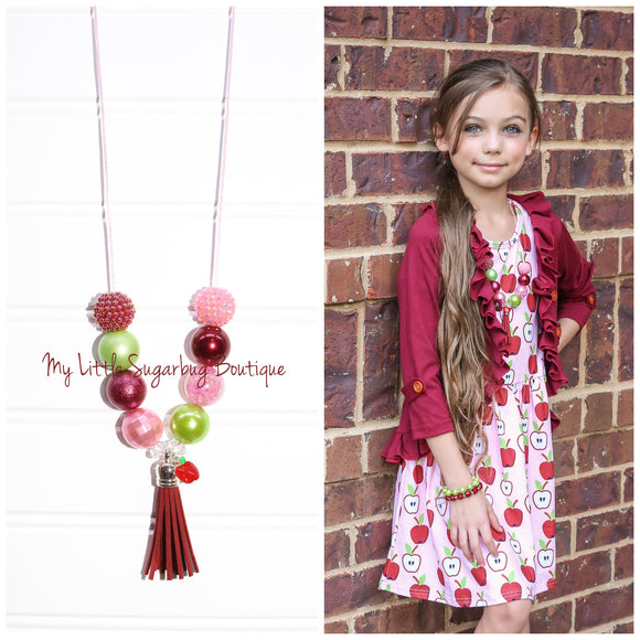 Little Miss Pink Lady Tassel Necklace