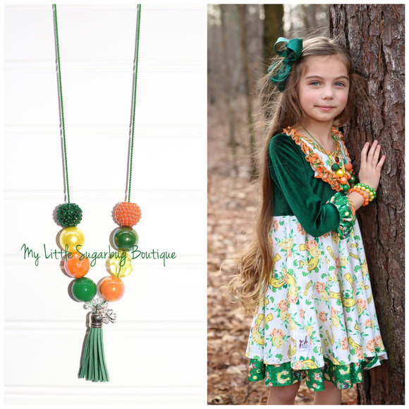 Lucky Charms Horseshoe Tassel Necklace
