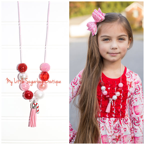 Peppermint Party Tassel Necklace