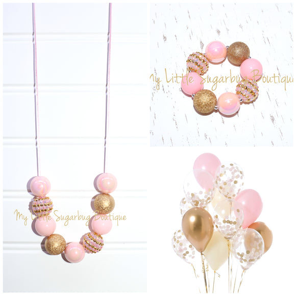 Pink&Gold Cord Necklace
