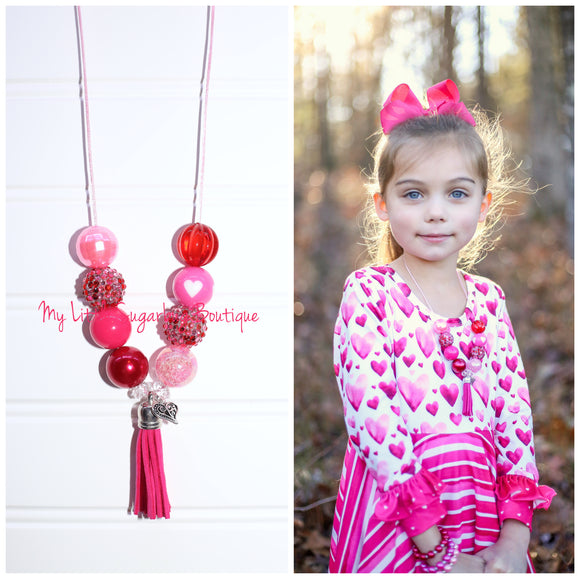 Pink Ombre Tassel Necklace