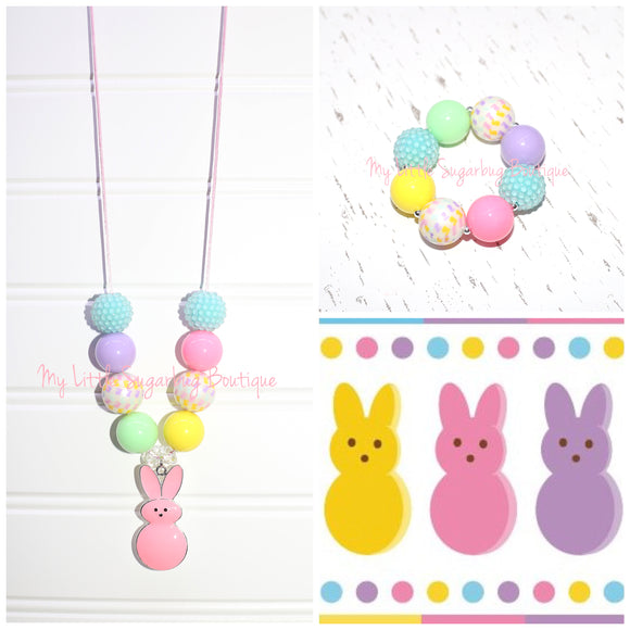 Pink Peep Cord Necklace