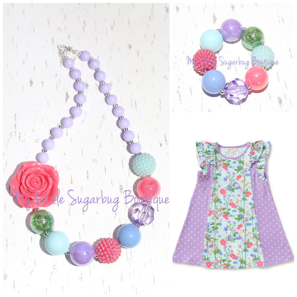 Spring Flowers Chunky Necklace