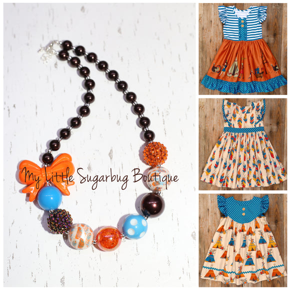 Thanksgiving Day Parade in BLUE Chunky Necklace