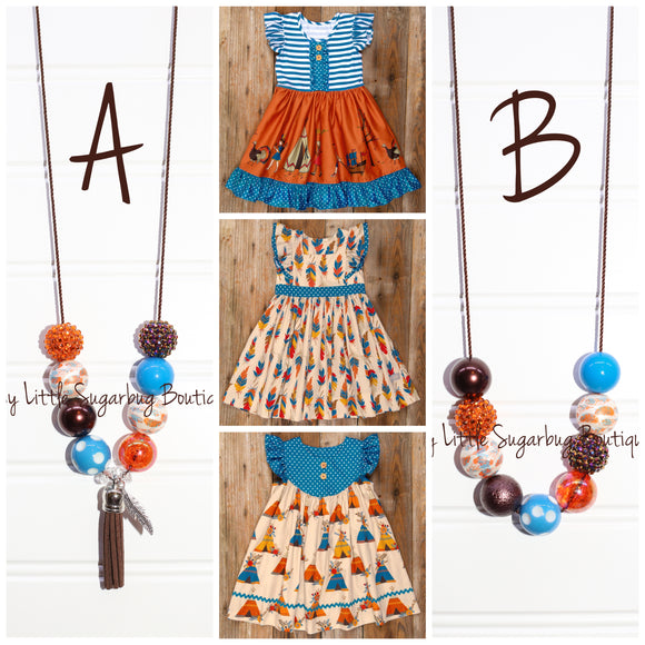 Thanksgiving Day Parade in BLUE Cord or Tassel Necklace