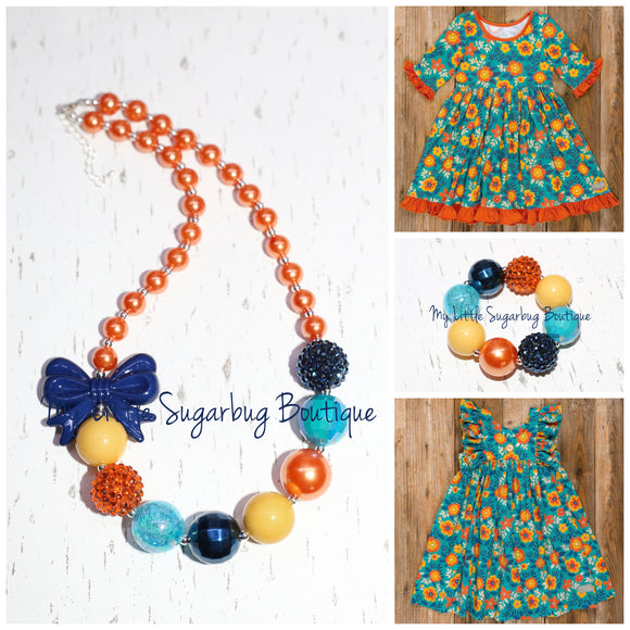Thanksgiving Day Parade Floral Chunky Necklace