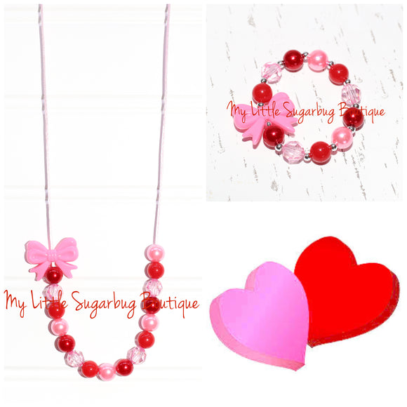 Be Mine Bitty Bow Cord Necklace