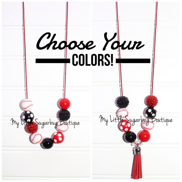Baseball Cord or Tassel Necklace-CHOOSE YOUR COLORS