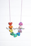 Rainbow Hearts Cord Necklace