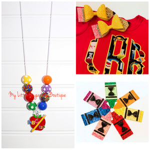 ABC Apple Pendant Cord Necklace