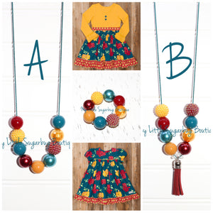 Autumn Rose Cord or Tassel Necklace