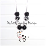 Black&White Cow Cord Necklace