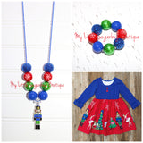 Blue Nutcracker Cord Necklace