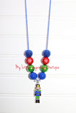 Blue Nutcracker Cord Necklace