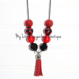 Buffalo Plaid Tassel Necklace