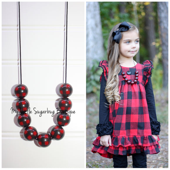 Buffalo Plaid Cord Necklace