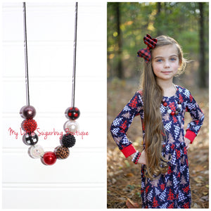 Buffalo Plaid Tree Cord Necklace