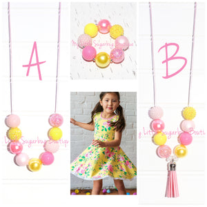 Easter Blooms Yellow Cord OR Tassel Necklace