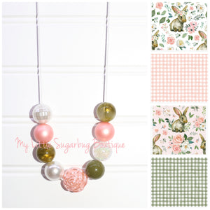 Easter Garden Bunny Cord Necklace