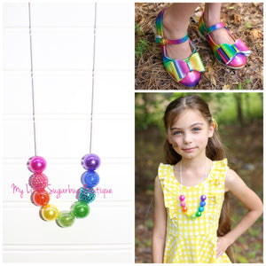 Glitter Rainbow Cord Necklace