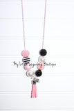 Think Pink Tassel Necklace