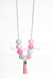 Easter Blooms Blue Cord OR Tassel Necklace