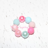 Easter Blooms Blue Chunky Necklace