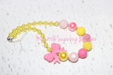 Easter Blooms Yellow Chunky Necklace