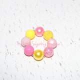 Easter Blooms Yellow Chunky Necklace