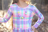 Easter Plaid Cord Necklace