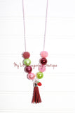 Little Miss Pink Lady Tassel Necklace