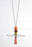 Harvest 3 Bead Tassel Necklace