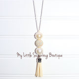 3 Bead Tassel Necklaces-Fall Colors