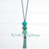 3 Bead Tassel Necklaces-Fall Colors