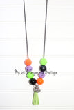 Neon Halloween Cord or Tassel Necklace