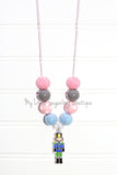 Pink Nutcracker Pendant Cord Necklace